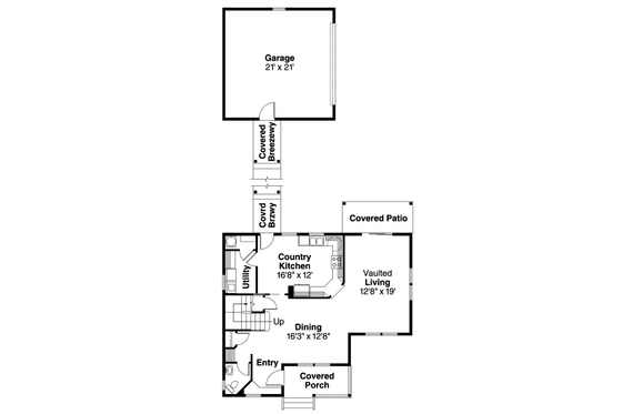 Floor Plan - Main Floor House Plan #124-615 - 3 bed, 2.5 bath