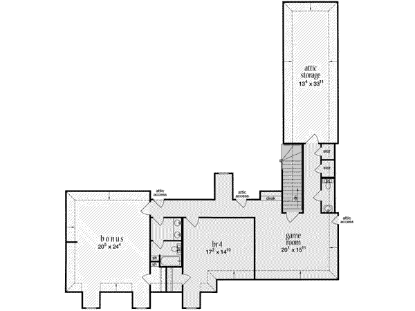 House Plan Design - Southern Floor Plan - Upper Floor Plan #36-453