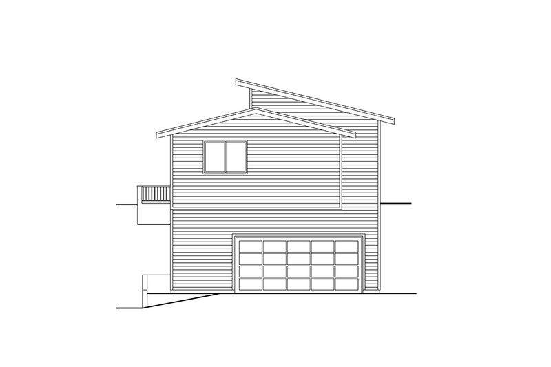 House Blueprint - Exterior - Rear Elevation 1 for Modern House Plan #124-1426 - 3 bed, 2 bath