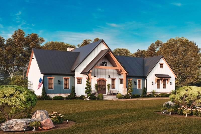 House Blueprint - Exterior - Front Elevation 12 for Farmhouse House Plan #54-680 - 3 bed, 2 bath