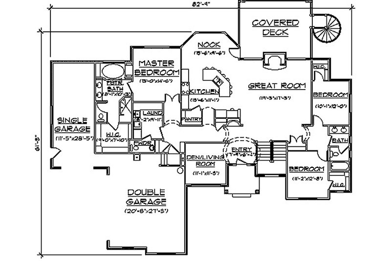 Bungalow Style House Plan - 5 Beds 3.5 Baths 2375 Sq/Ft Plan #5-281 ...