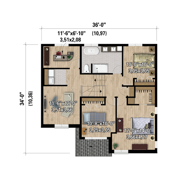 House Blueprint - European Floor Plan - Upper Floor Plan #25-5037