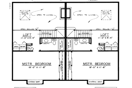 Floor Plan - Upper Floor for European House Plan #303-422 - 2 bed, 2 bath
