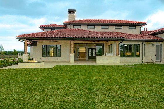 Exterior - Rear Elevation 1 for Mediterranean House Plan #1110-34 - 3 bed, 3 bath