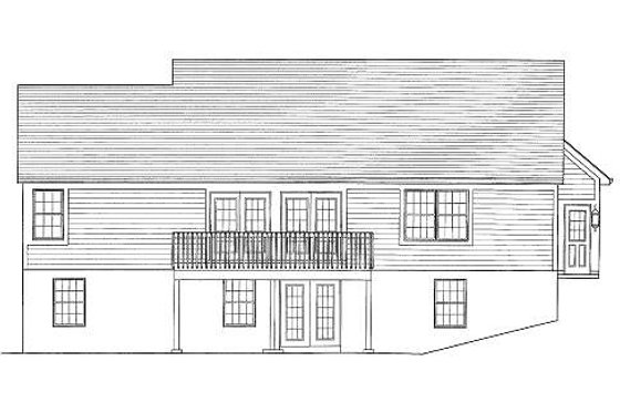 Exterior - Rear Elevation for Country House Plan #46-411 - 3 bed, 2 bath