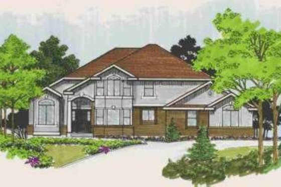 Exterior - Front Elevation for European House Plan #308-102 - 4 bed, 3 bath