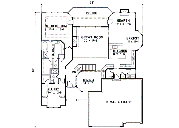European Floor Plan - Main Floor Plan #67-377