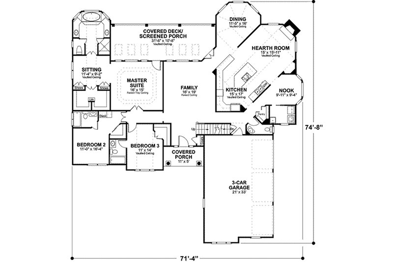 Dream House Plan - Traditional style house plan, main level floor plan