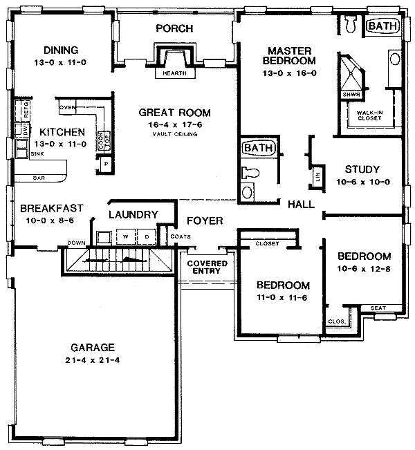 Dream House Plan - European Floor Plan - Main Floor Plan #10-115