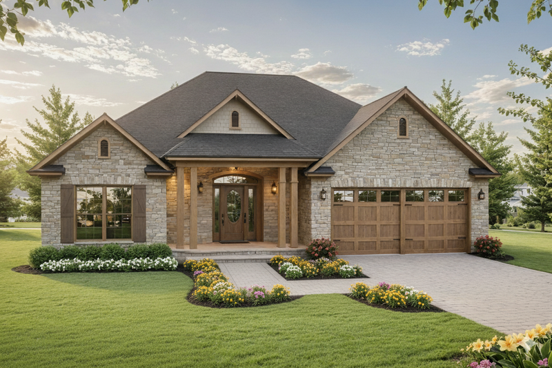 House Blueprint - Cottage Exterior - Front Elevation Plan #21-557