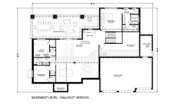 House Plan Design - Contemporary Floor Plan - Lower Floor Plan #1069-42