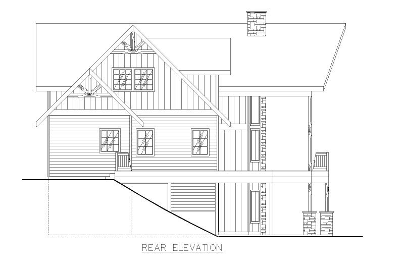 Home Plan - Exterior - Rear Elevation for Traditional House Plan #117-916 - 3 bed, 2.5 bath