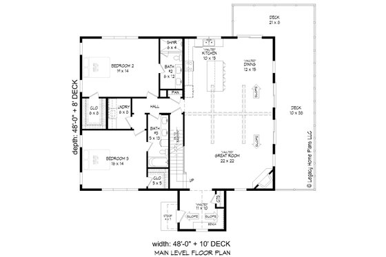 Floor Plan - Main Floor for Country House Plan #932-659 - 3 bed, 4 bath