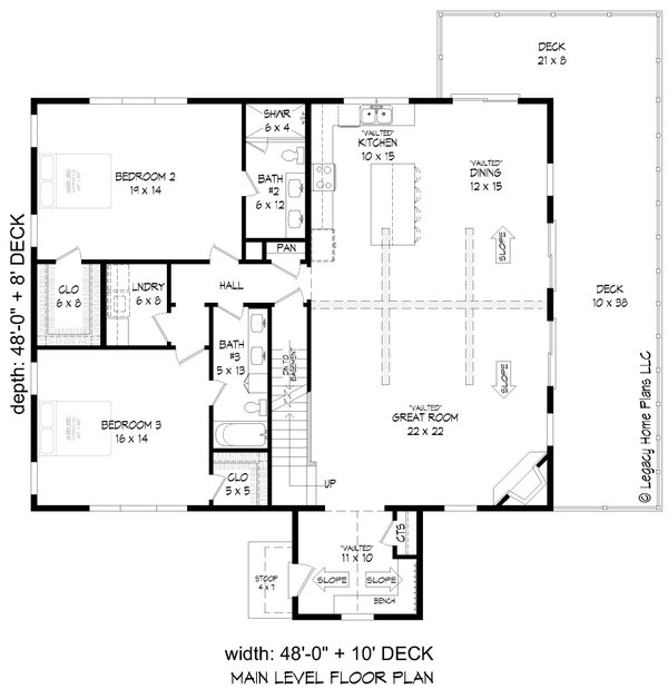 Country Floor Plan - Main Floor Plan #932-659