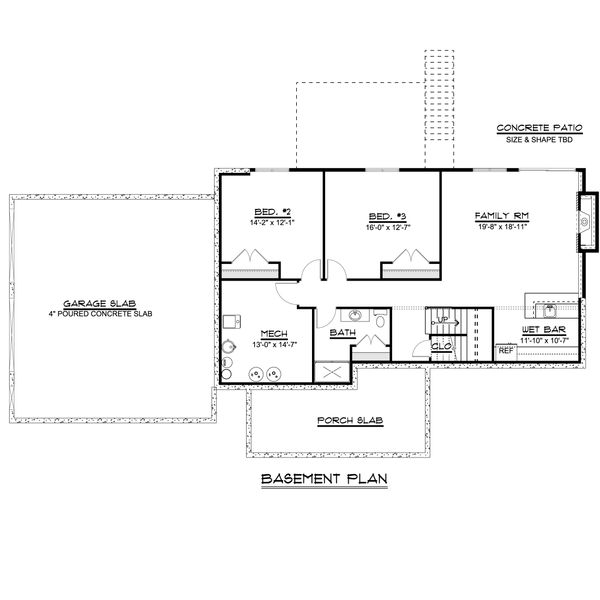 House Plan Design - Craftsman Floor Plan - Lower Floor Plan #1064-44