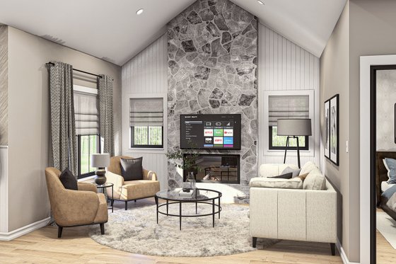 Interior - Family Room for Modern House Plan #455-474 - 1 bed, 1 bath