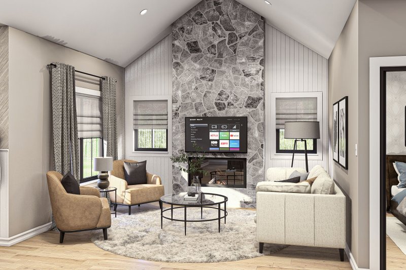 House Plan Design - Interior - Family Room for Modern House Plan #455-474 - 1 bed, 1 bath