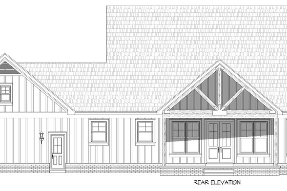 Exterior - Rear Elevation 2 for Farmhouse House Plan #932-709 - 4 bed, 3 bath
