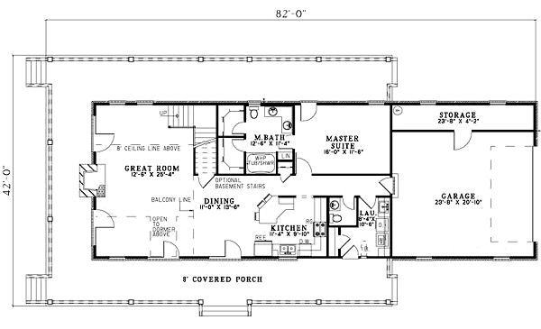 House Blueprint - Traditional Floor Plan - Main Floor Plan #17-1163