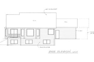 Exterior - Rear Elevation for Craftsman House Plan #58-205 - 2 bed, 2 bath