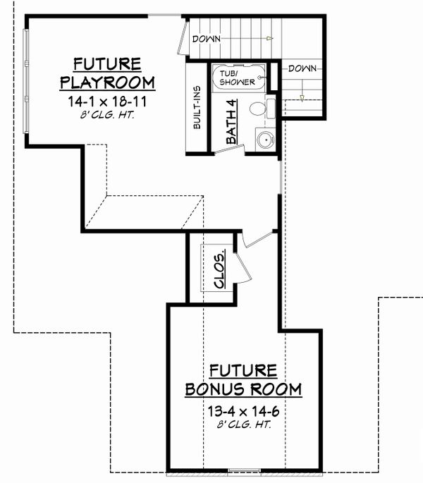 House Design - Traditional Floor Plan - Upper Floor Plan #430-127