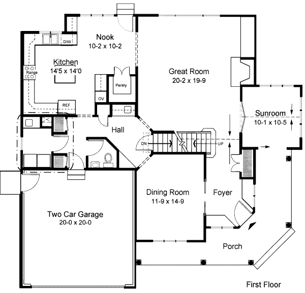 Cottage Floor Plan - Main Floor Plan #312-133