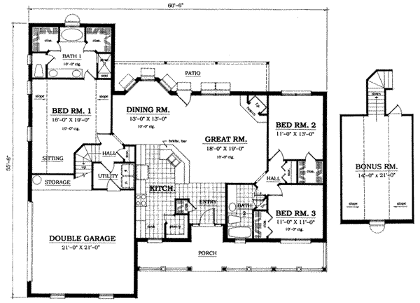 Country Floor Plan - Main Floor Plan #42-248