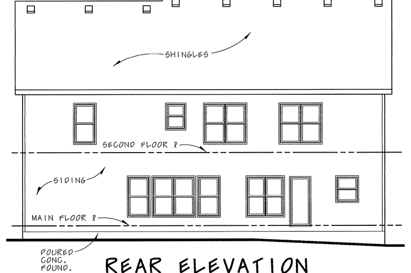 Home Plan - Exterior - Rear Elevation for Traditional House Plan #20-1841 - 4 bed, 4 bath