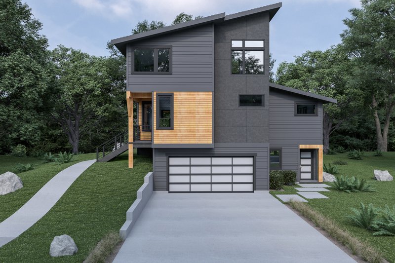Architectural House Design - Exterior - Other Elevation 4 for Contemporary House Plan #1070-62 - 3 bed, 3.5 bath