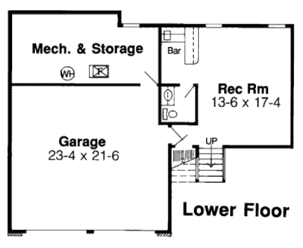 Modern Floor Plan - Lower Floor Plan #312-299