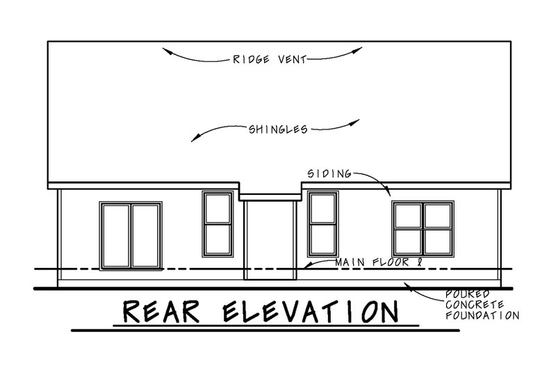 House Blueprint - Exterior - Rear Elevation 2 for Farmhouse House Plan #20-2462 - 3 bed, 2.5 bath