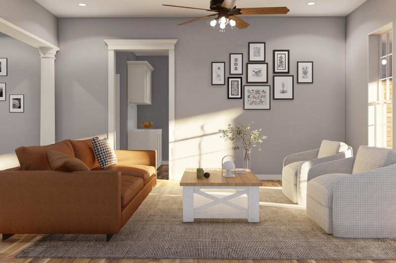 House Plan Design - Interior - Family Room 1 for European House Plan #17-2060 - 4 bed, 3 bath