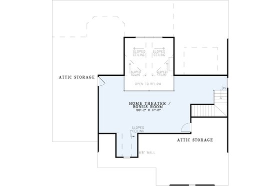 Floor Plan - Upper Floor for Country House Plan #17-1165 - 3 bed, 2 bath
