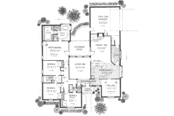Floor Plan - Main Floor for European House Plan #310-378 - 4 bed, 3 bath