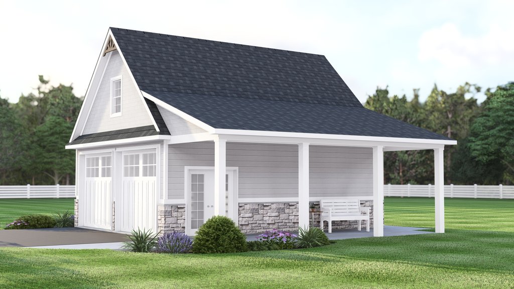 Exterior - Other Elevation 1 for Country House Plan #1064-240, 0.5 bath
