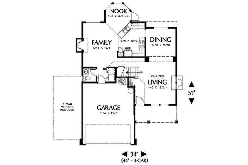 Home Plan - Floor Plan - Main Floor for Traditional House Plan #48-199 - 4 bed, 2.5 bath