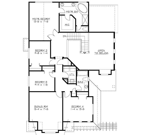 Home Plan - Craftsman Floor Plan - Upper Floor Plan #132-126