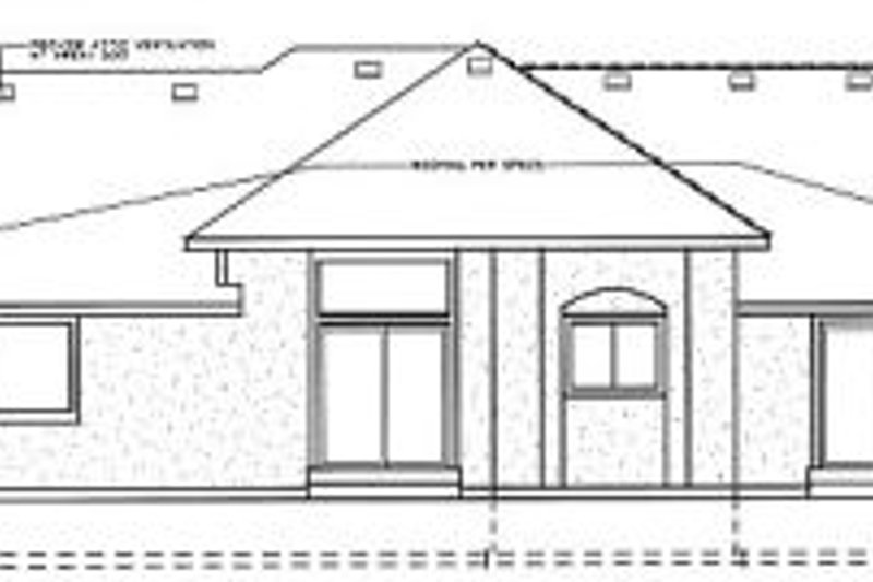 Home Plan - Exterior - Rear Elevation for European House Plan #92-113 - 3 bed, 2.5 bath