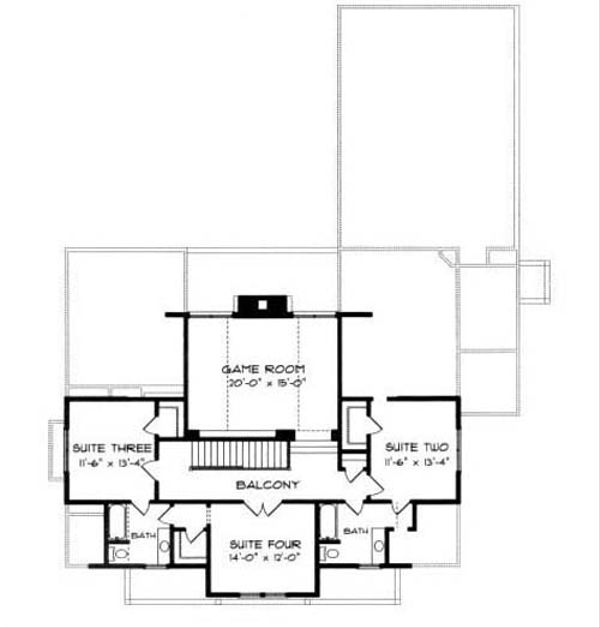 House Blueprint - Craftsman Floor Plan - Upper Floor Plan #413-105