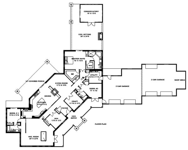 Dream House Plan - Ranch Floor Plan - Main Floor Plan #117-888