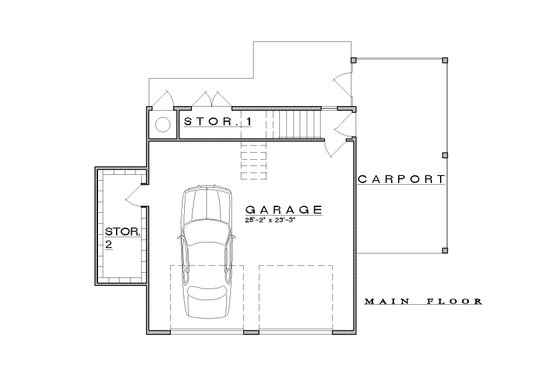 Floor Plan - Lower Floor for Farmhouse House Plan #935-29 - 1 bed, 1 bath