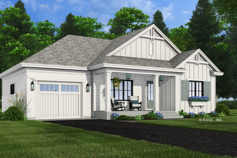 House Design - Exterior - Front Elevation 5 for Farmhouse House Plan #51-1486 - 2 bed, 2 bath