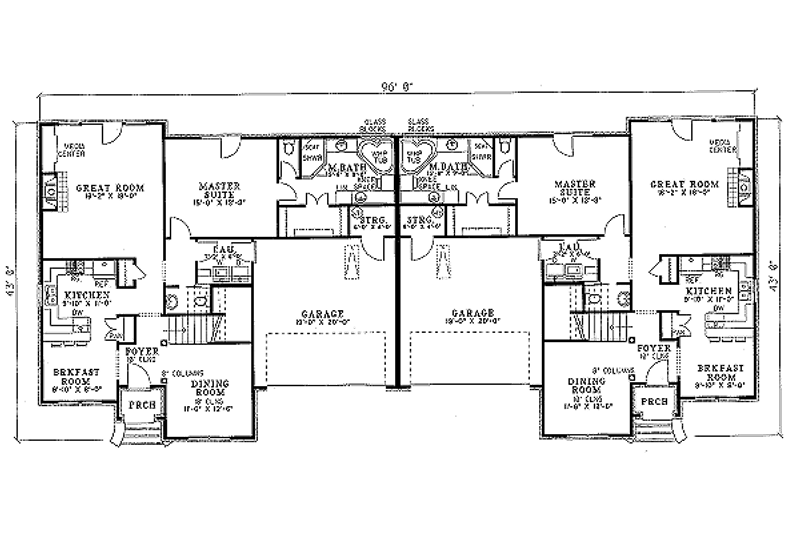 Dream House Plan - Floor Plan - Main Floor for European House Plan #17-2010 - 3 bed, 2.5 bath