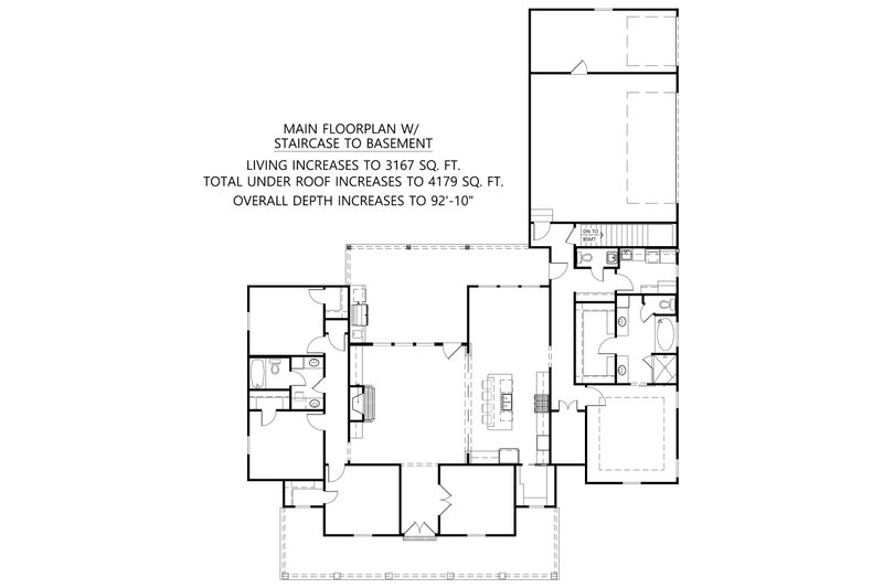 Architectural House Design - Floor Plan - Main Floor 1 for Farmhouse House Plan #1074-94 - 4 bed, 2.5 bath