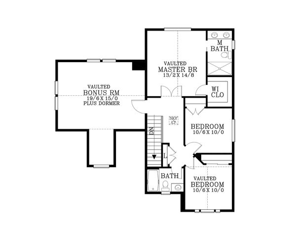 Craftsman Floor Plan - Upper Floor Plan #53-502
