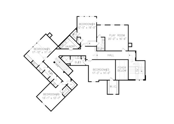 Craftsman Floor Plan - Upper Floor Plan #54-411