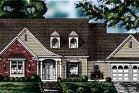 Exterior - Front Elevation for European House Plan #40-339 - 4 bed, 2 bath