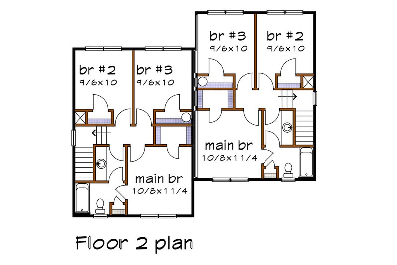 Home Plan - Floor Plan - Upper Floor for Traditional House Plan #79-239 - 3 bed, 1.5 bath