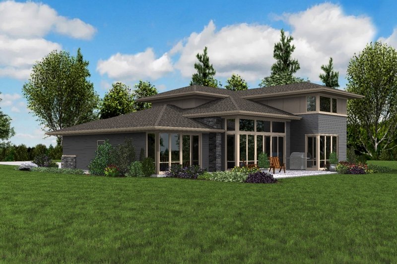 House Blueprint - Exterior - Other Elevation 1 for Contemporary House Plan #48-1005 - 4 bed, 3.5 bath