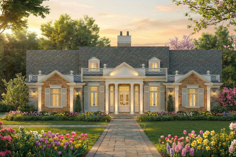 Architectural House Design - Exterior - Front Elevation 3 for Colonial House Plan #119-410 - 3 bed, 2.5 bath